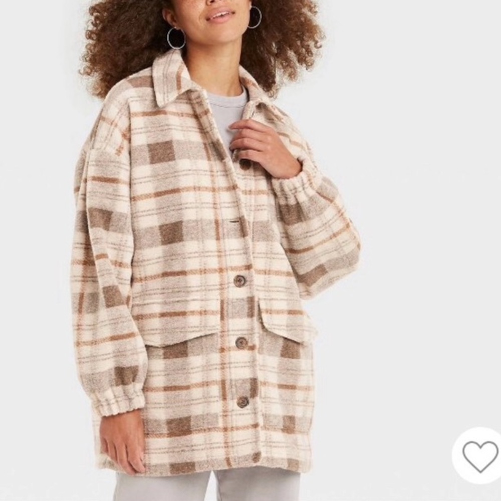 Universal Thread Plaid Button-Up Oversized Women's Jacket/Shacket